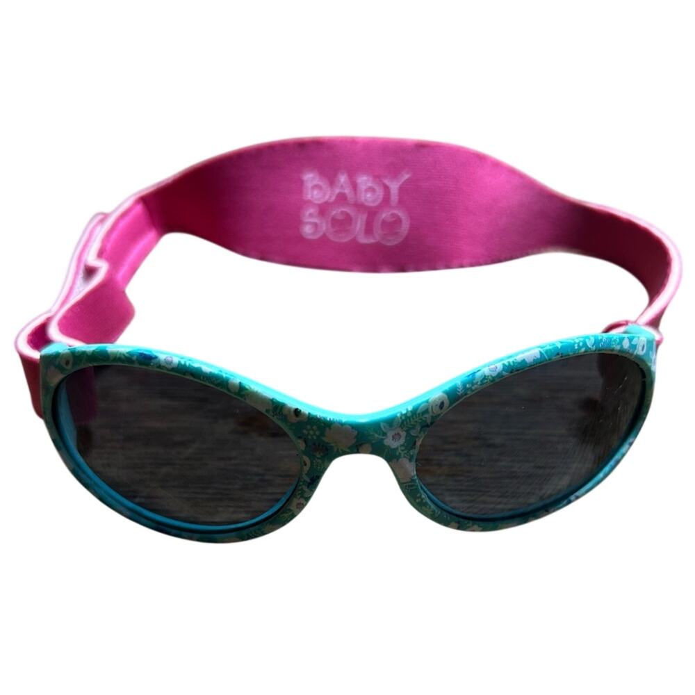 Baby Solo Floral Sunglasses - Pink and Green wrap around
